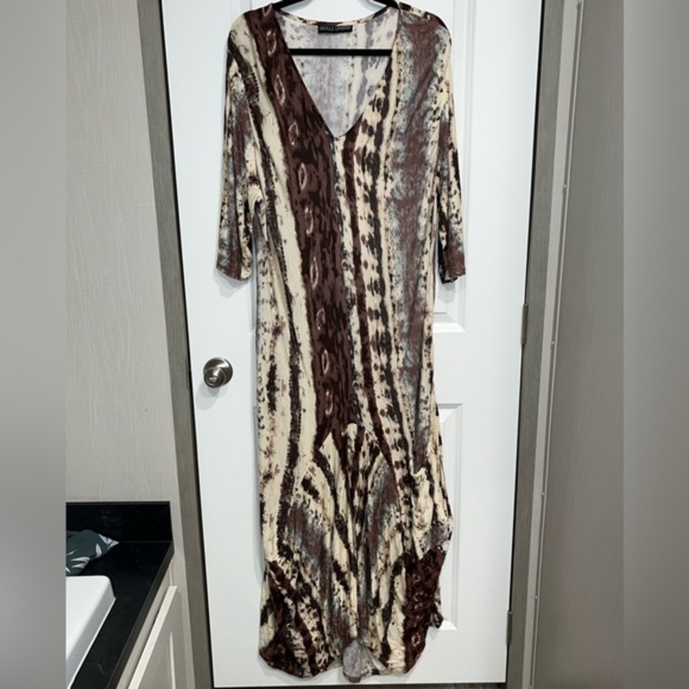 Skullz London Tie Dye Dress Asymmetical Hem Lagenlook Relaxed Fit Art